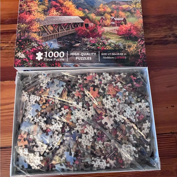 Inspirational Beach and Autumn Bridge Jigsaw Puzzles (Set of 2) - Picture 5 of 5